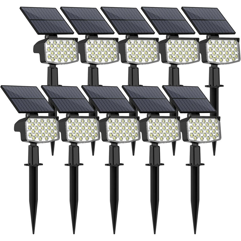 WELALO Solar Spot Lights Outdoor, [10 Pack/3 Modes] Solar Landscape Spotlights, Adjustable Solar Powered Security Lights, IP65 Waterproof Wall Lights for Walkway, Yard, Garden, Driveway