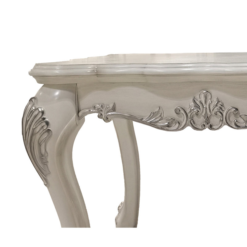 Table de bout carrée avec tablier en bois, blanc os, table de transition sans rangement, carré, rangement, aspect bois
