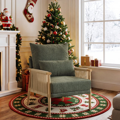 Fauteuil d'appoint en chenille avec coussin