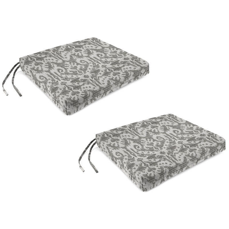 Coussin de siège d'extérieur avec attaches 19 po x 17 po (ensemble de 2)