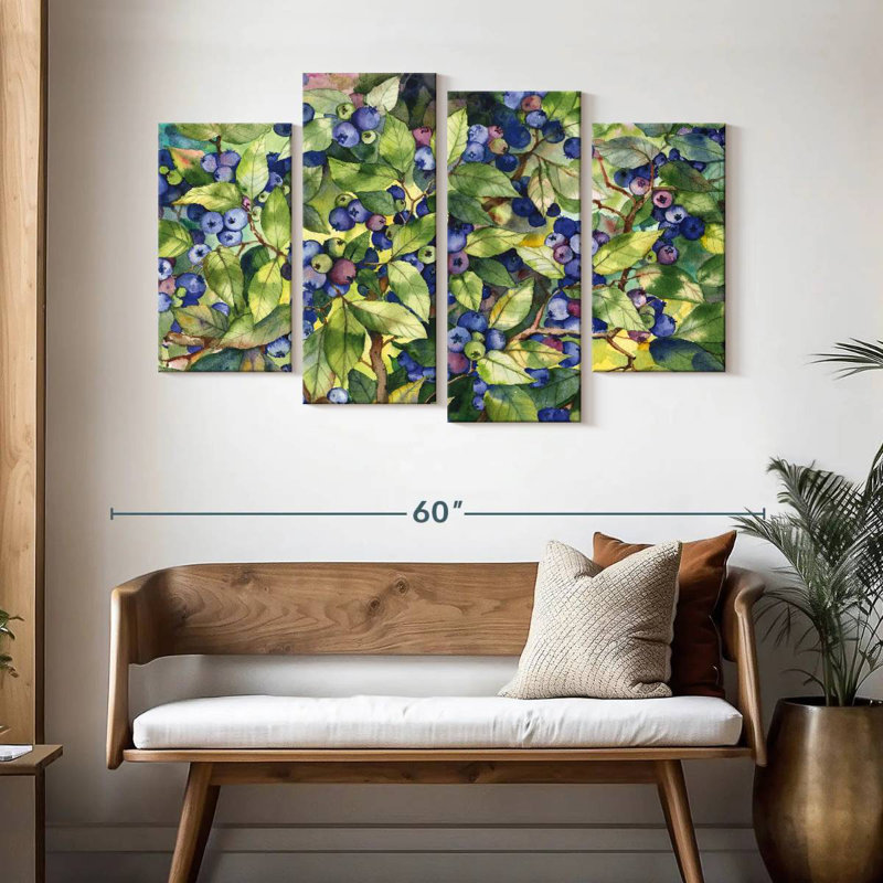 Bleuets de la forêt de Yarlin, H 32 po x l 52 po