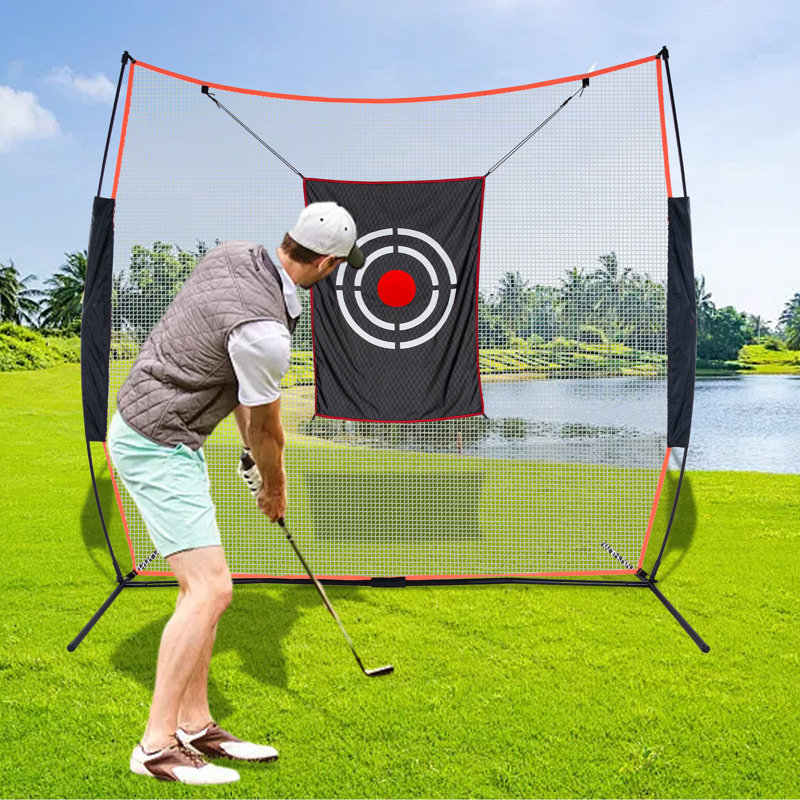 Filet de golf 7x7pi - Filet d'entraînement extérieur haut de gamme pour l'entraînement de conduite, d'écaillage et de balançoire dans la cour