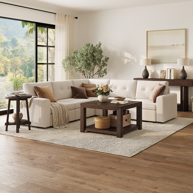 Table basse en bois massif, Marron foncé