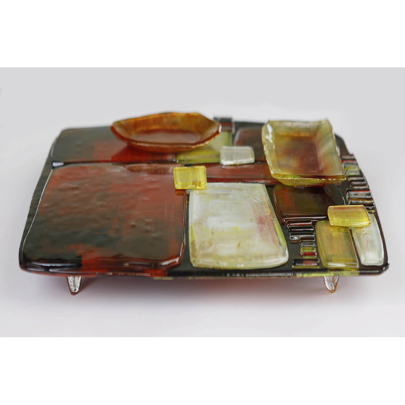 Jasmine Art Glass Glass Cheese Board