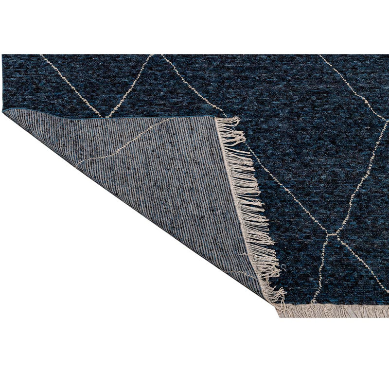 Hand Knotted Wool Geometric Area Rug, Rectangle 9' x 12'