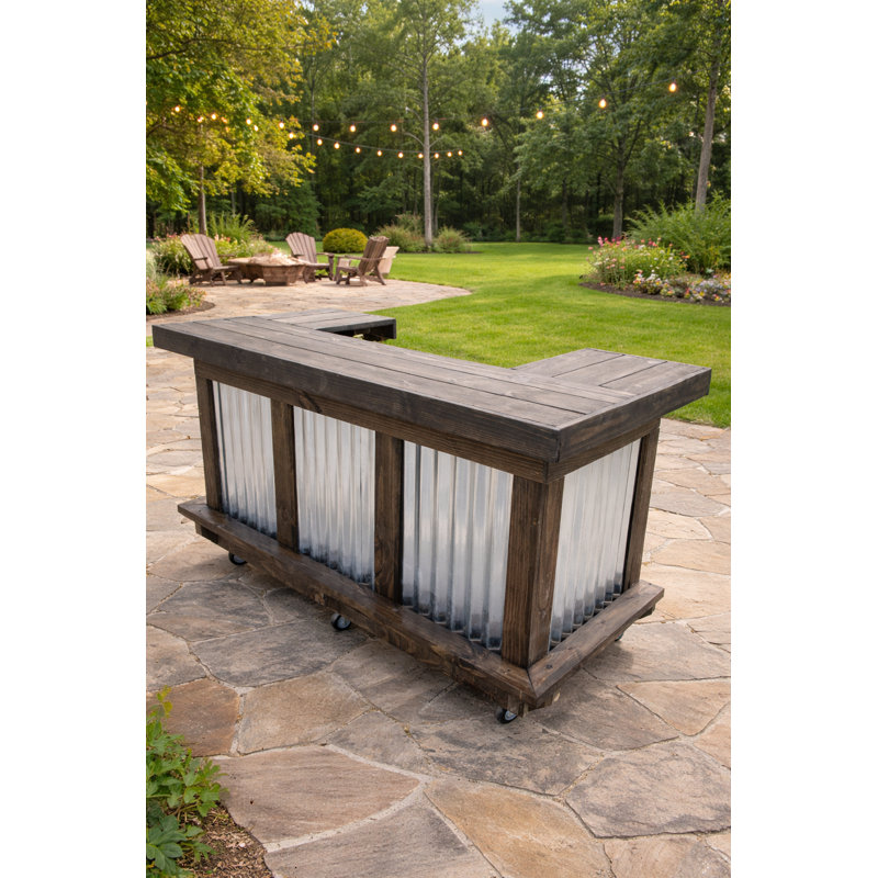 6ft U-shape Bar Counter For Indoor Outdoor Use, Reception Desk, Cash Wrap, Backyard Basement