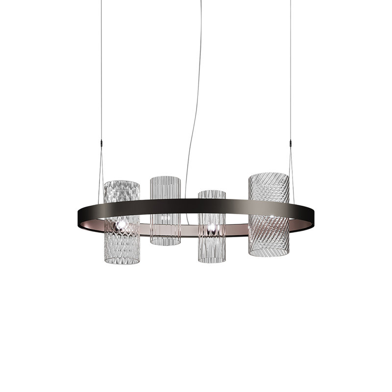 Armonia Suspension Ov1 Multicolor 1 Matt Black Nickel_Matt Copper 2 E12 Ul, Clear, Matte Black;Copper