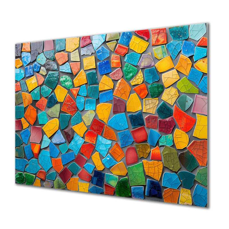 Carreaux de mosaïque colorés, beauté IV - Boho, Métal métal, H 34 po x l 44 po