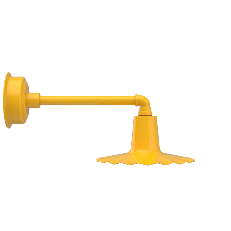 Luminaire de grange d’extérieur à del Iris, H 7,5 po x l 12 po x P 12 po, Jaune