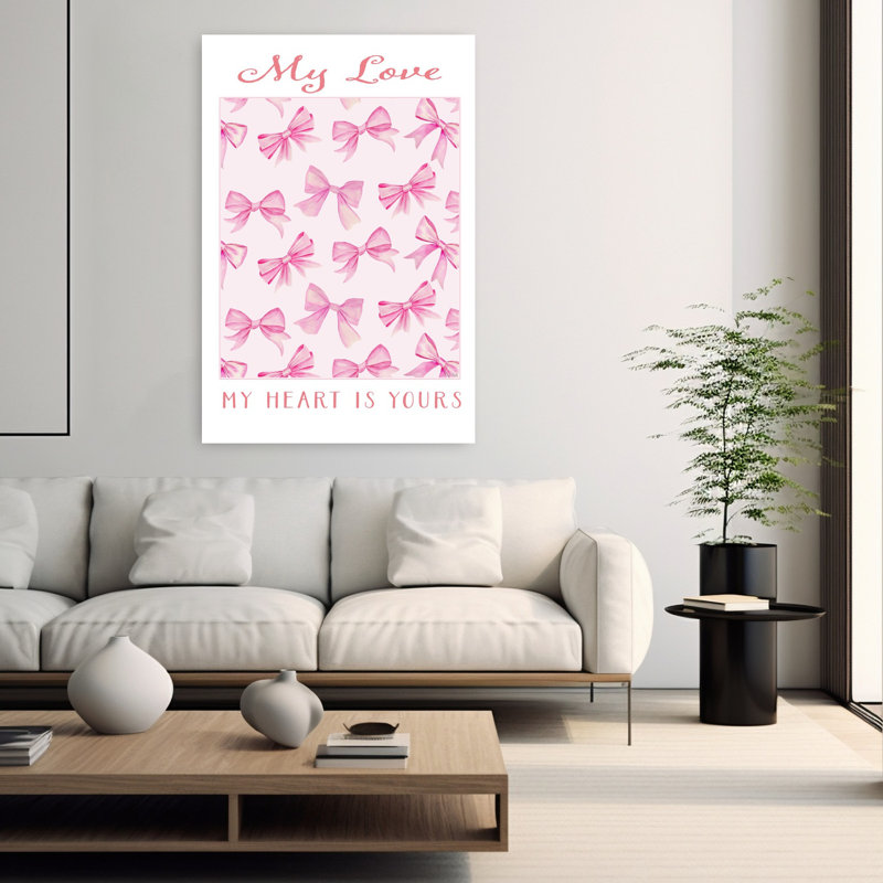 Art contemporain abstrait mural fantaisiste romantique, H 60 po x l 40 po