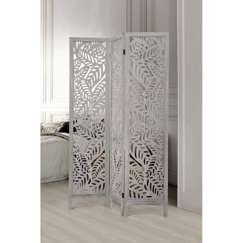 Motes 120cm W x 170cm H 3 - Panel Folding Room Divider, Grey