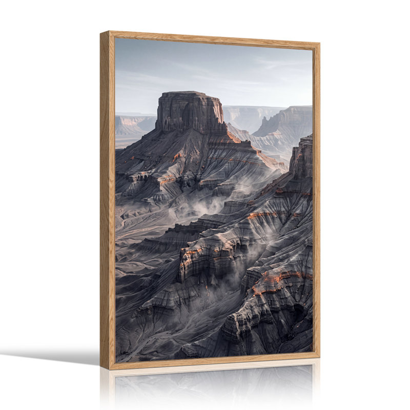 «Dramatic Gray Mesa and Canyon Landscape», H 48 po x l 32 po