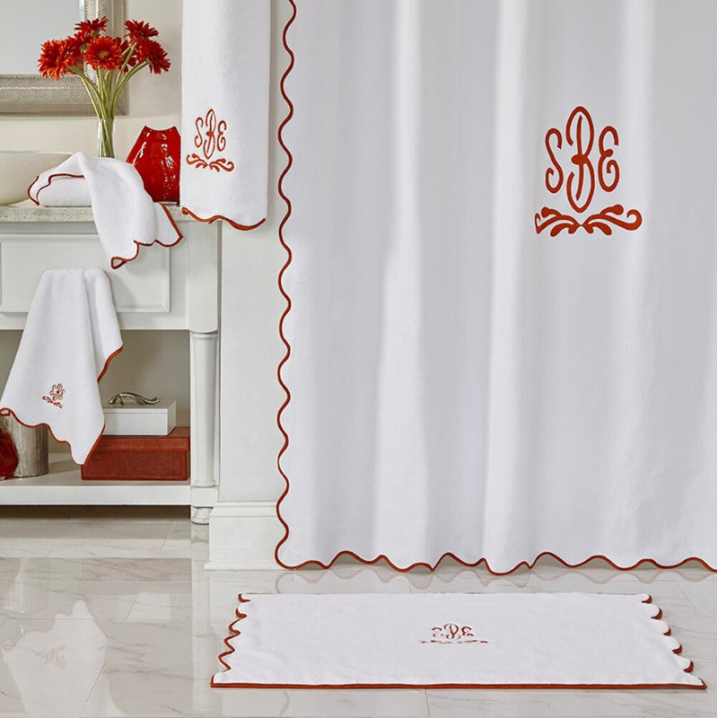 Antalya 6 Piece Turkish Cotton Towel Set, White/Navy Blue
