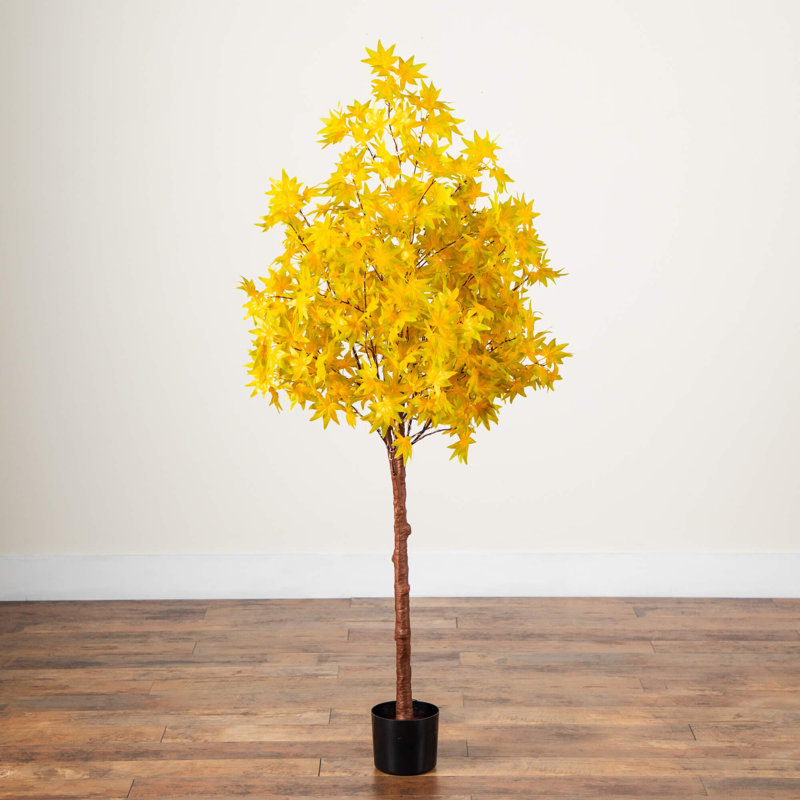 Arbre d'automne artificiel pré-éclairé avec 250 lumières DEL blanc chaud, H 60 po x l 27 po x P 27 po