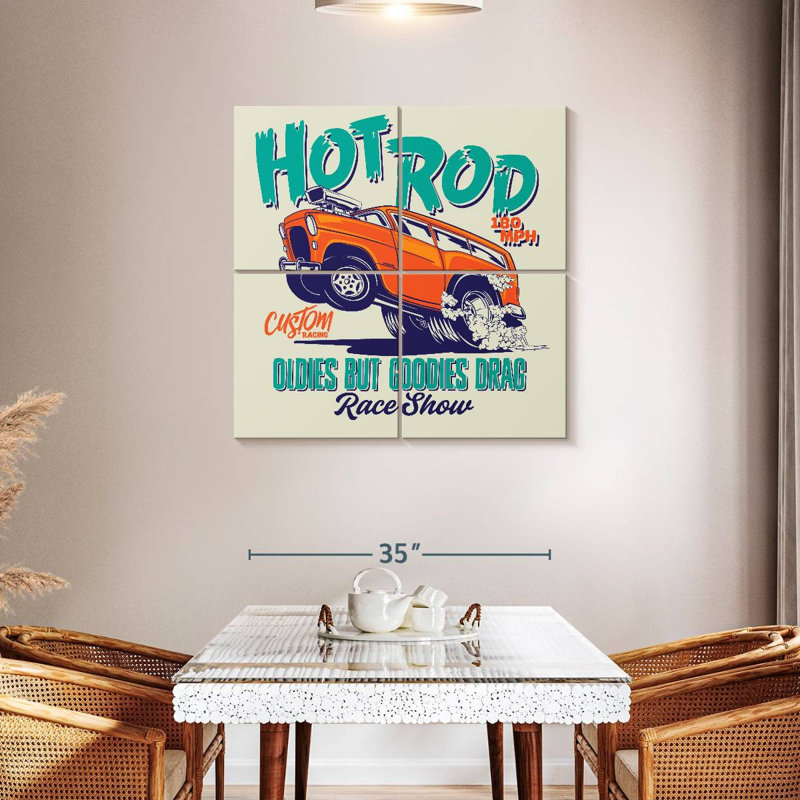 Mehar Hot Rod Race Show Poster, 38" H x 38" W