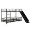 Metal Bunk Bed With Slide And Guardrails-196571182