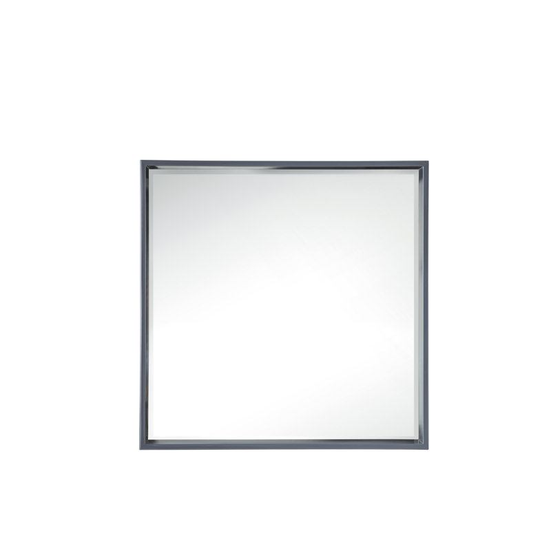 Milan Beveled Wall Mirror, 35.38" x 35.38", Natural Ash