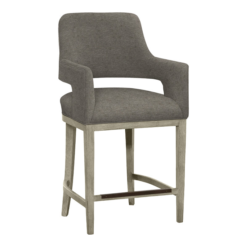 Tabouret de bar et de comptoir Josie, Amande chamois, Lin 3152, Tabouret de comptoir (siège d'une hauteur de 26,5
