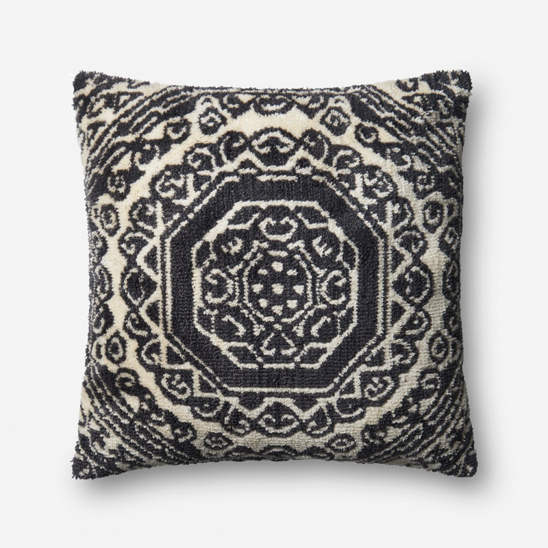 Black and White Geometric Linen Throw Pillow Set