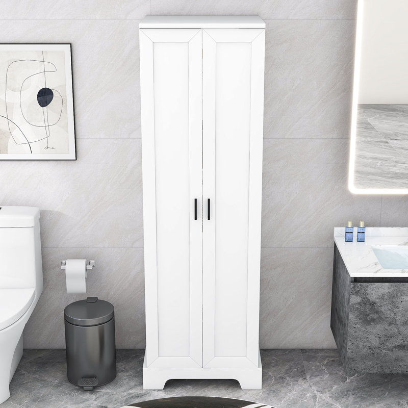 Winshell Freestanding Bathroom Cabinet with Adjustable Shelves, White