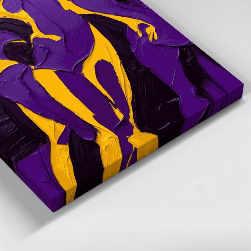 Abstrait art figuratif sur toile mauve 69, H 12 po x l 12 po