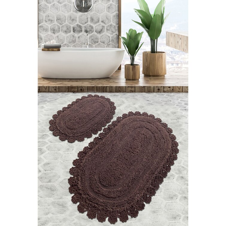 Bless international 100% Cotton Bath Mat with Non-Slip Backing