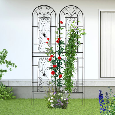 Panneaux arqués en treillis de jardin en métal 86,7 po x l 19,7 po pour vignes grimpantes