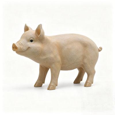 Pig Garden Statue, Resin Farm Pig Figurine Lawn Ornament, Weatherproof Outdoor Pig Sculpture Decor for Suburban Front Yard, Backyard, Farmhouse Patio & Cottage Flower Bed