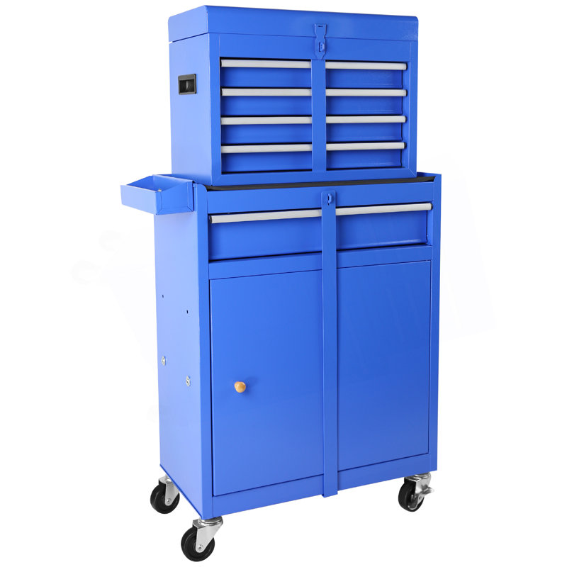 Coffre à outils à 5 tiroirs, armoire de rangement à outils grande capacité avec roues verrouillables