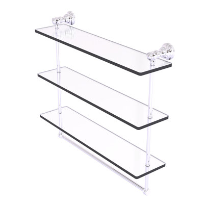 Freyja 3 Piece Glass Tiered Shelf with Towel Bar