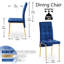 Chaise de salle à manger en velours à haut dossier et dossier nordique moderne en velours, ensemble de 4