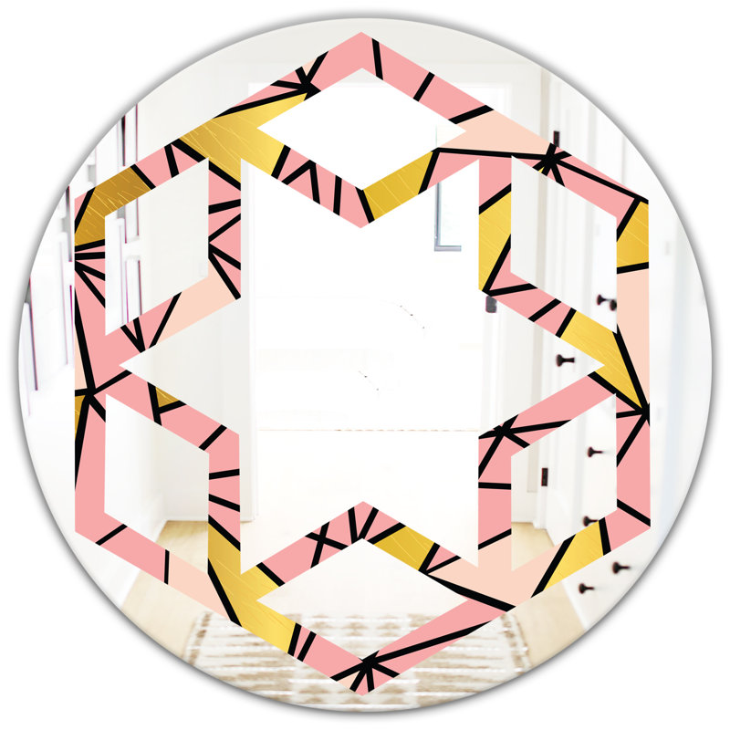 Miroir mural hexagonale triangulaire design ii moderne, 31,5 po x 31,5 po
