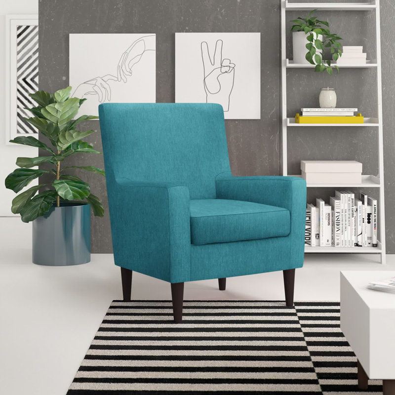 Donham Upholstered Accent Chair, Toulan Turquoise Twill