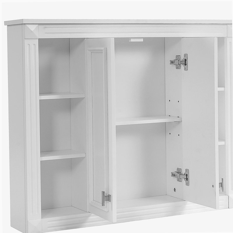 Armoire de rangement murale pour salle de bain avec tablette réglable et portes battantes