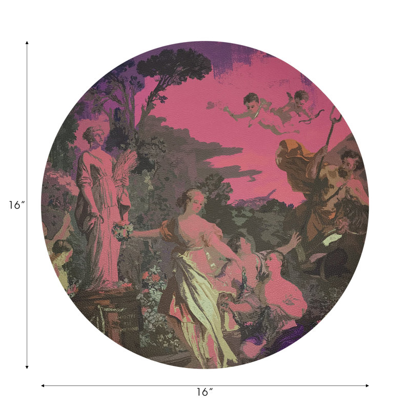 Cyprus Picnic Pebble 16" Vinyl Placemat, Pink