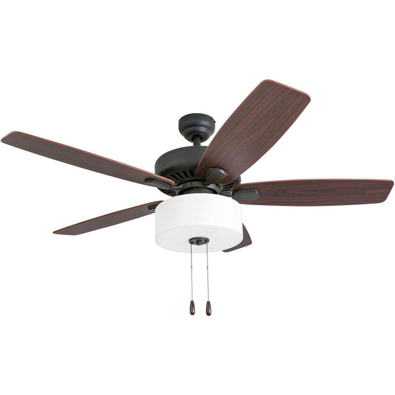 Greybrook 52" Ceiling Fan with Light & Pull Chain, 3 Speed Remote