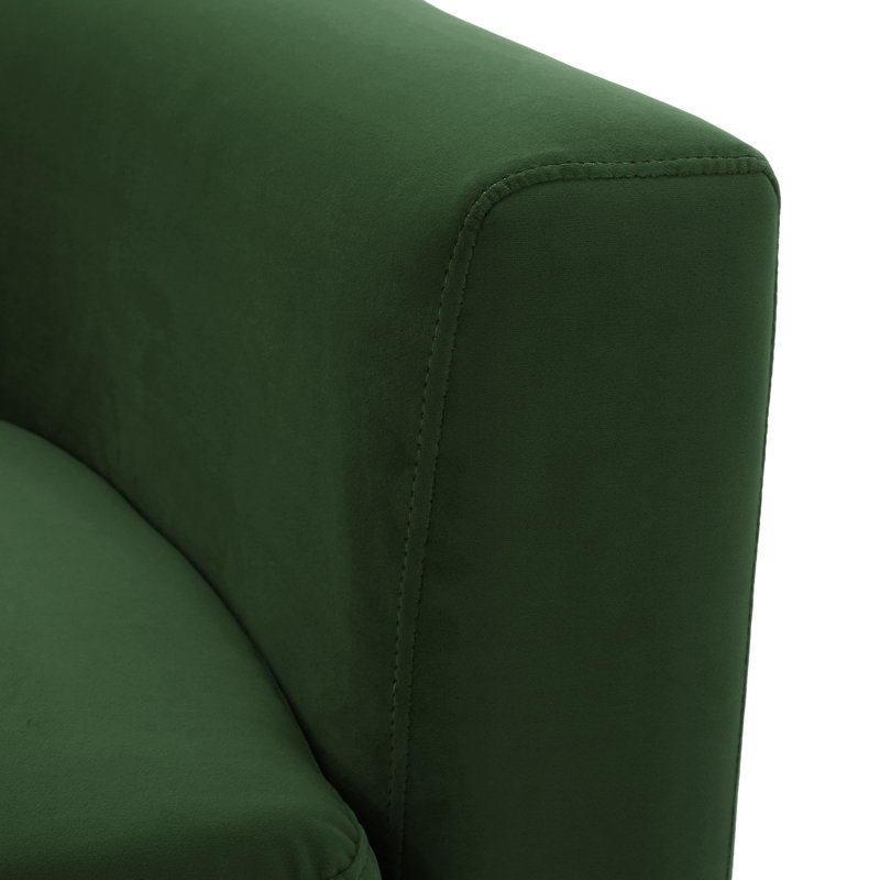 Hosam 51'' Velvet Loveseat, Forest Green Velvet