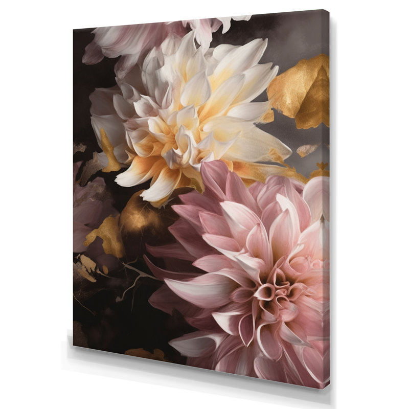 «Dynamic Mums Flowers I», reproduction, H 20 po x l 12 po x P 1 po, Toile tendue