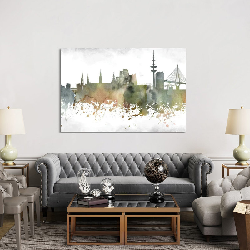 Dusseldorf Skyline by WallDecorAddict - Wrapped Canvas Gallery-Wrapped Canvas Giclée, 152.5 cm H x 101.5 cm W