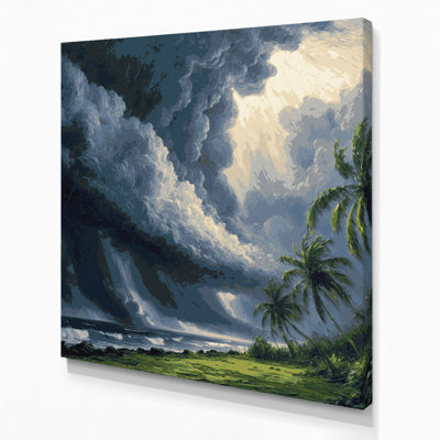 Toile grise hawaïenne avec nuages gris