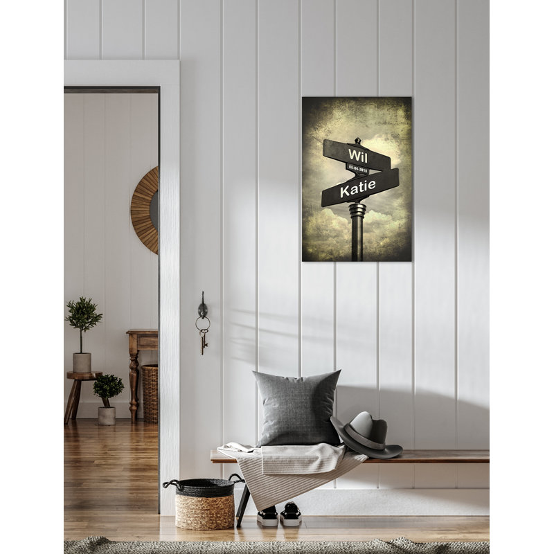 Impression sur toile Lovers Crossroads - Cadeaux personnalisés pour l'anniversaire de mariage., H 30 po x l 20 po, Oui