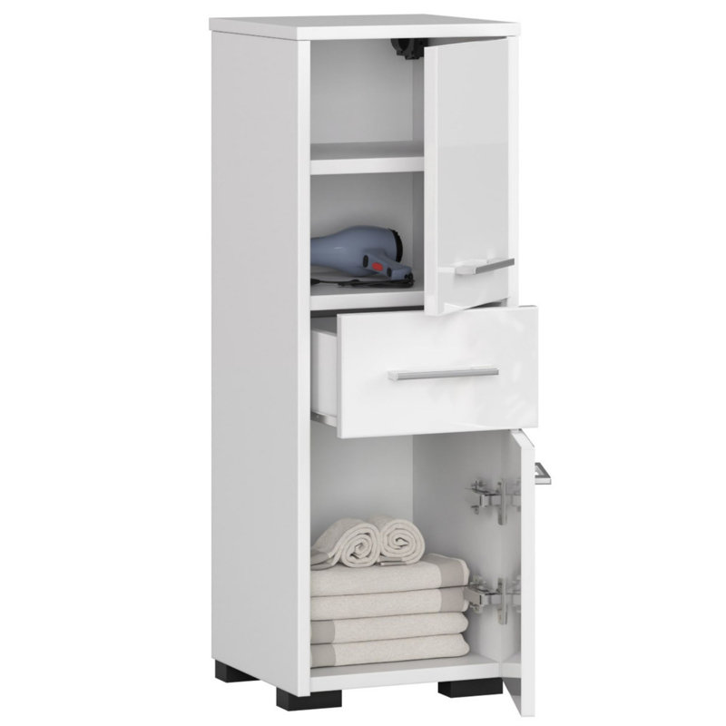 Emily-Jayne Bathroom Cabinet, White/White Gloss