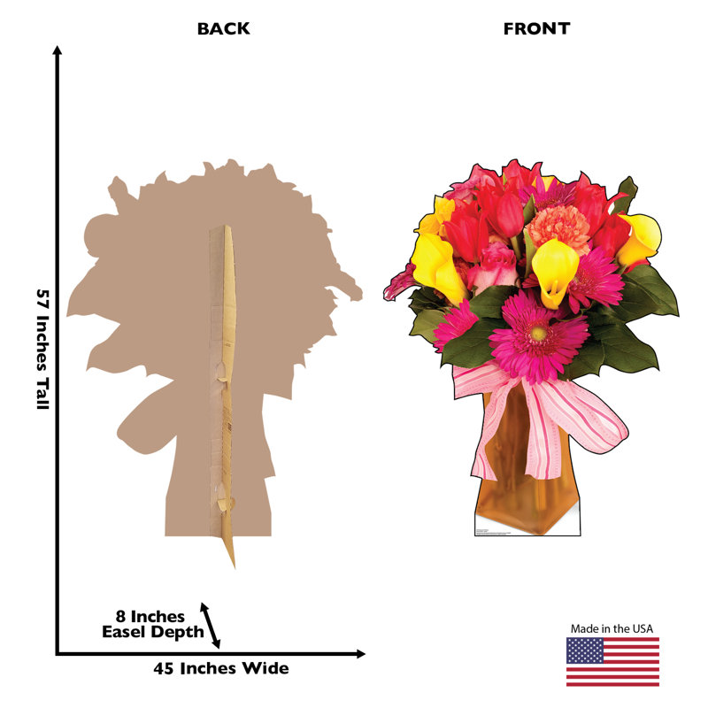 Life-Size Colorful Bouquet of Flowers Cardboard Standup