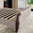 Dulane King Size Tufted Upholstered Sleigh Bed, Modern Chenille Platform Bed Frame, No Box Spring Required, cream-599370918-599370916