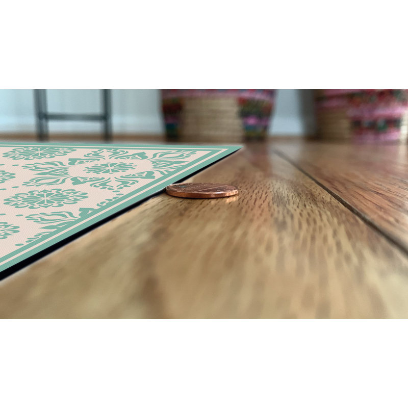 Davanti Vinyl Floor Mat - Alhambra Gardens Collection, Rectangle 2' x 3'