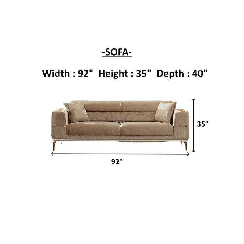 Martellish 2 - Piece Velvet Living Room Set
