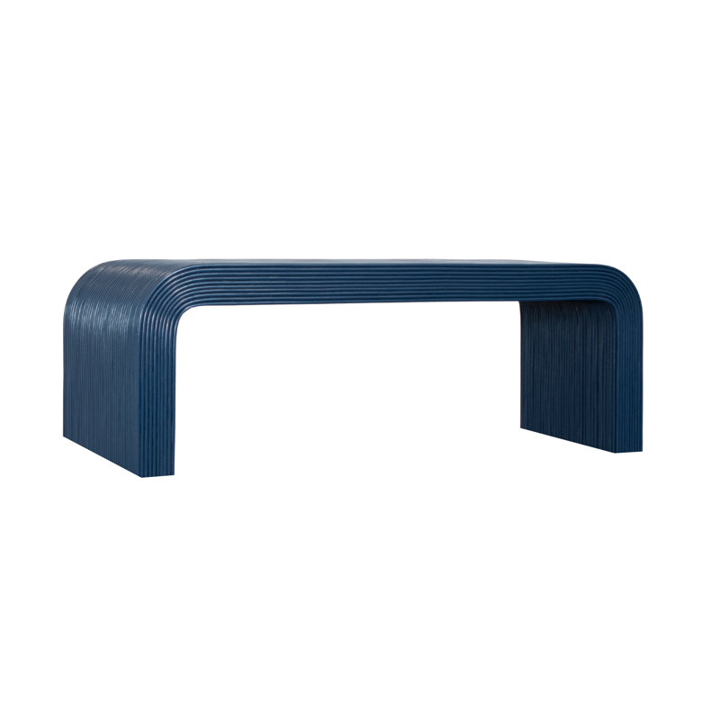 Bahia Wicker Bench, 19" H x 28" W x 18" D, Navy Blue
