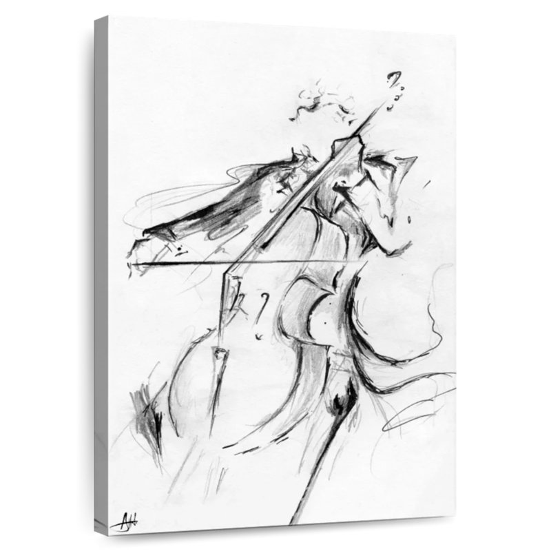 Cellist - Minimalist, 12" H x 8" W