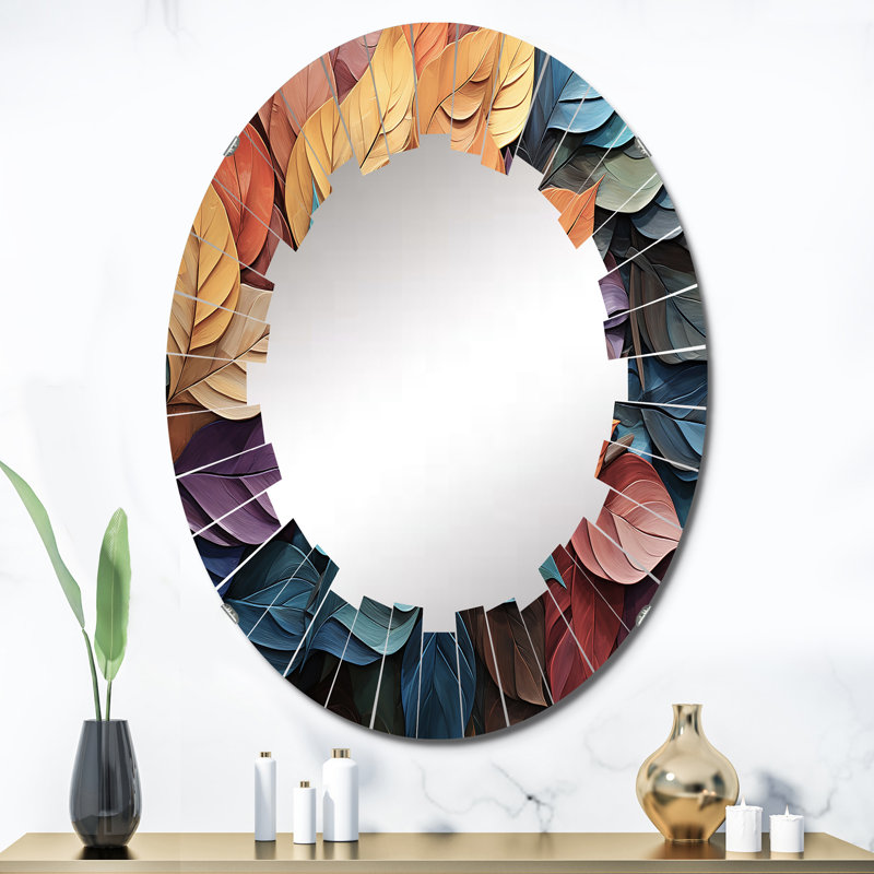 Flula - Miroir mural moderne ovale, 36 po x 24 po
