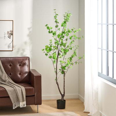 180CM Realistic Artificial Disc Leaf Tree for Indoor and Outdoor Decoration, Bringing Lifelike Greenery to Any Space